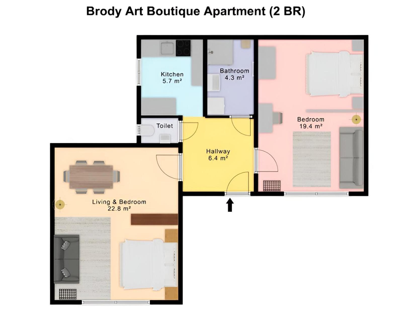 Brody Art Boutique Apartments Budapest Værelse billede