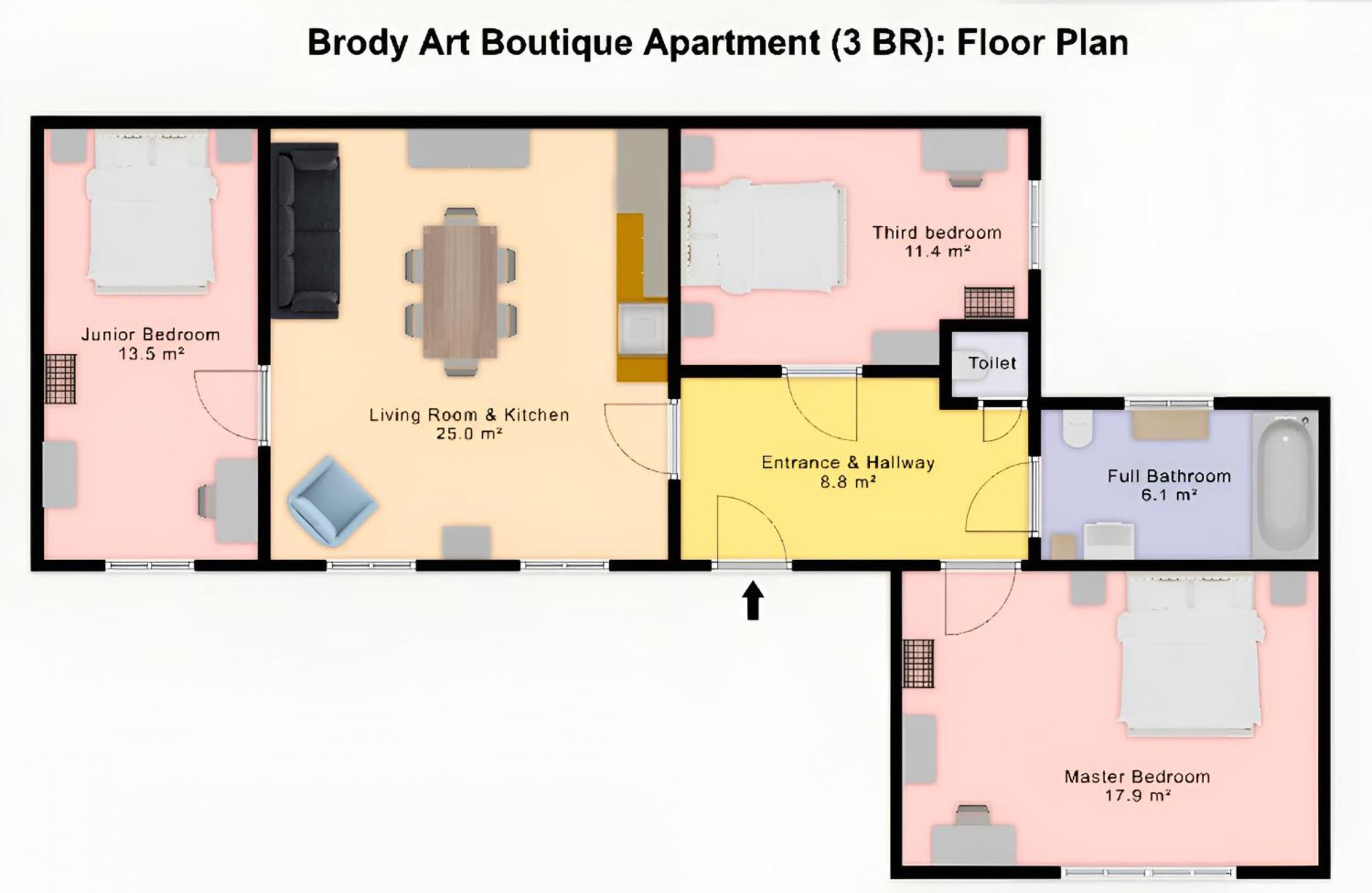 Brody Art Boutique Apartments Budapest Værelse billede